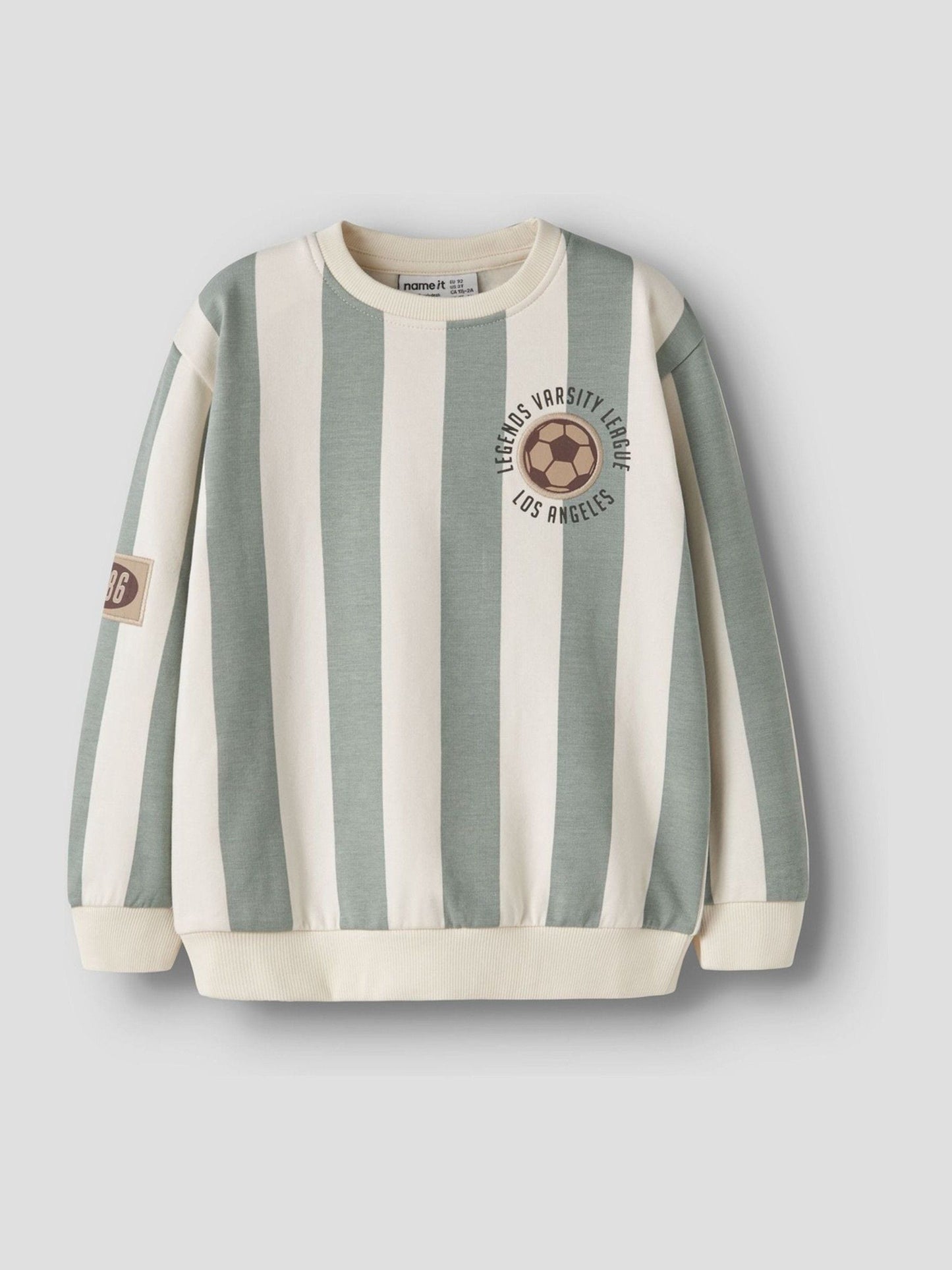 Dsiney Kidz - Name It Green Striped Football Sweatshirt image 3