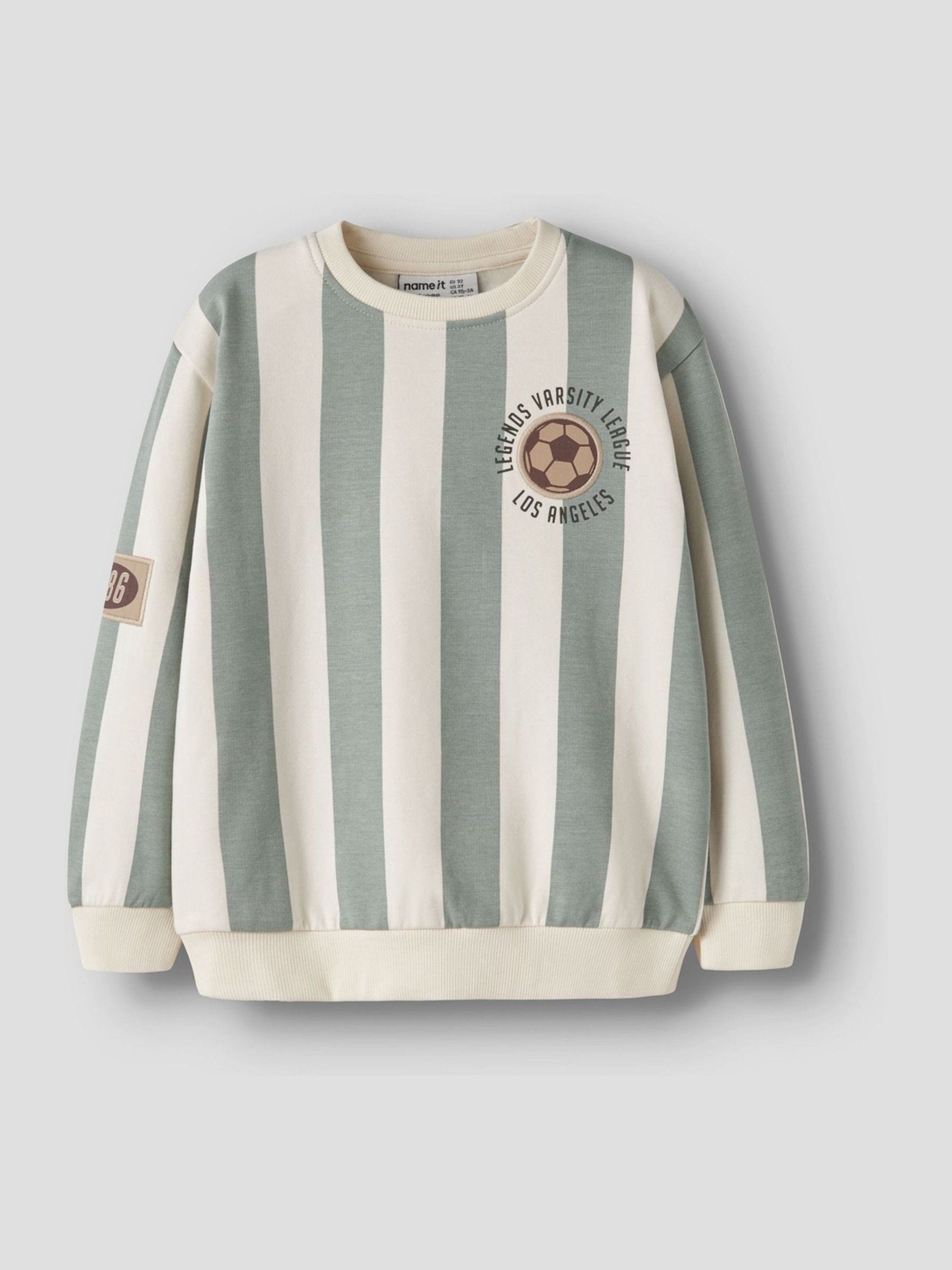 Dsiney Kidz - Name It Green Striped Football Sweatshirt image 3