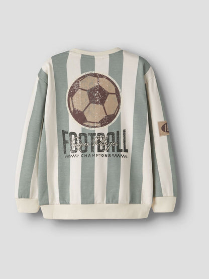 Dsiney Kidz - Name It Green Striped Football Sweatshirt image 4