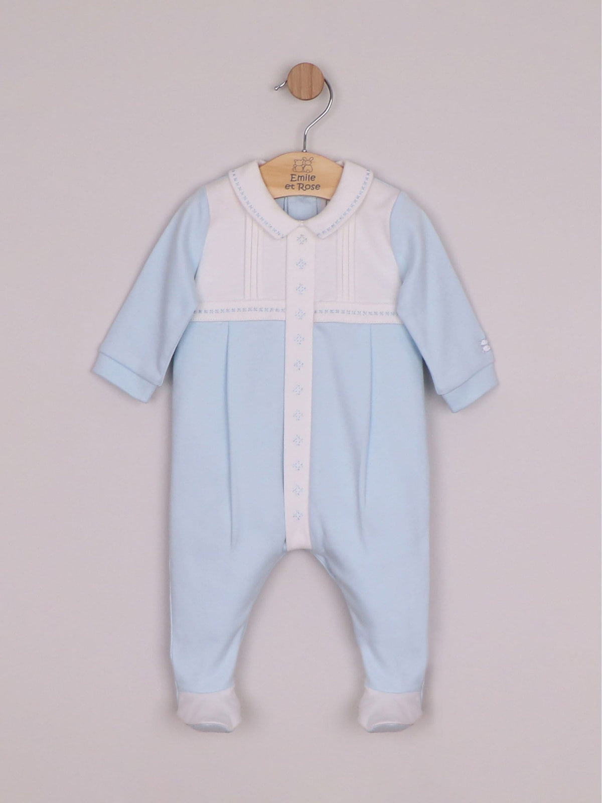 Dsiney Kidz - Emile Et Rose Blue Matthew - All-In-One With Pleated Yoke & Embroidery image 2