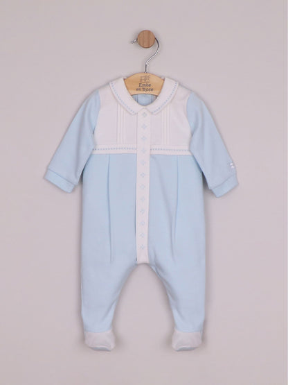 Dsiney Kidz - Emile Et Rose Blue Matthew - All-In-One With Pleated Yoke & Embroidery image 2