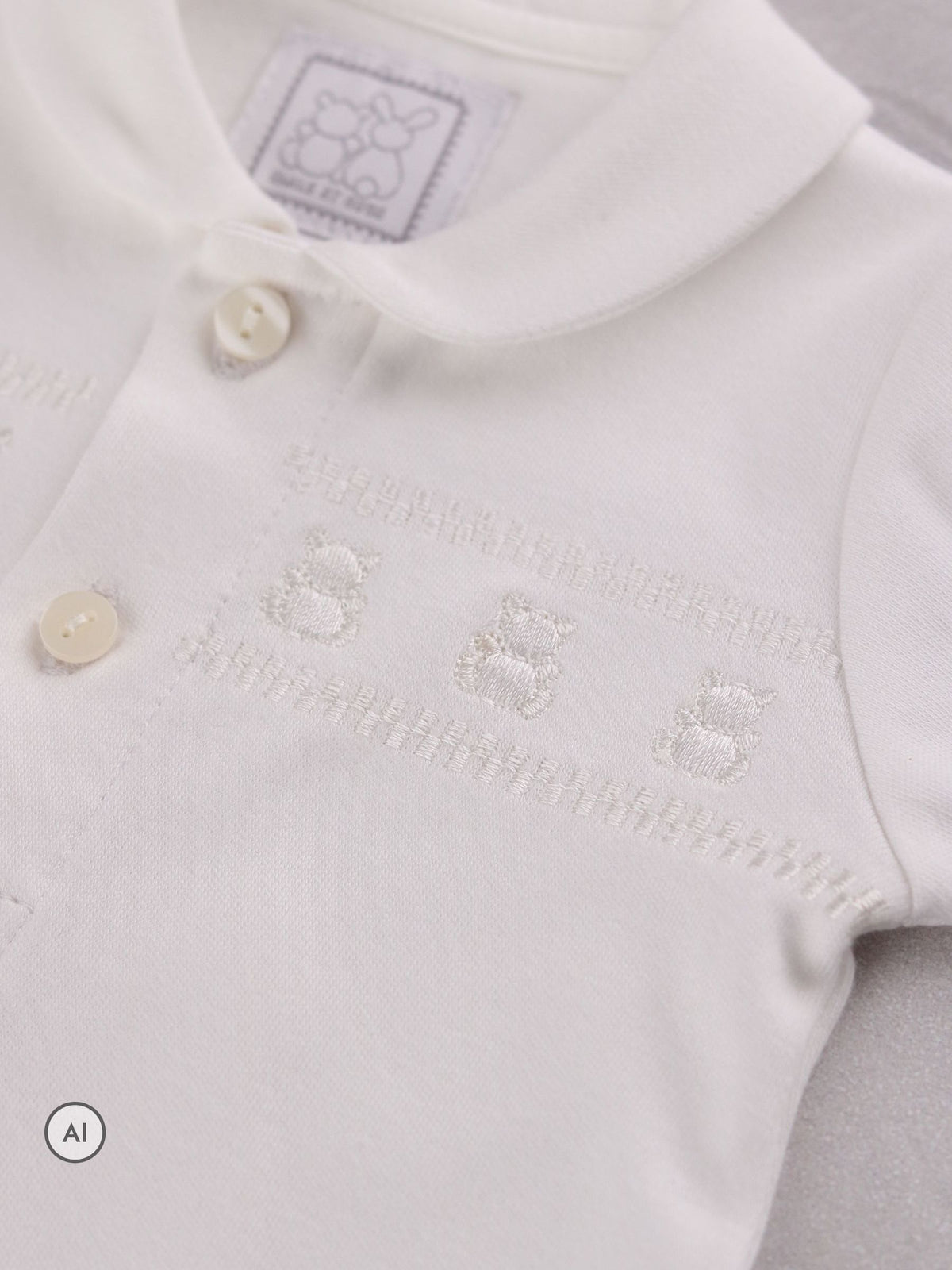 Dsiney Kidz - Emile Et Rose White Jesse - Front Opening All In One with teddy embroidery & Hat image 4