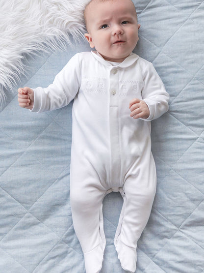 Dsiney Kidz - Emile Et Rose White Jesse - Front Opening All In One with teddy embroidery & Hat image 1