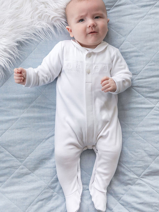 Dsiney Kidz - Emile Et Rose White Jesse - Front Opening All In One with teddy embroidery & Hat image 1