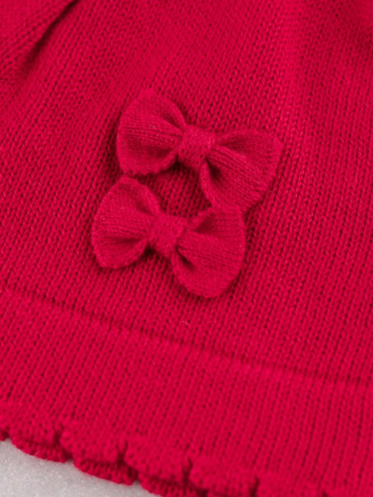 Dsiney Kidz - Emile Et Rose Red Melinda - Knitted Padded Jacket With Cable Pattern, Bows & Hat image 5