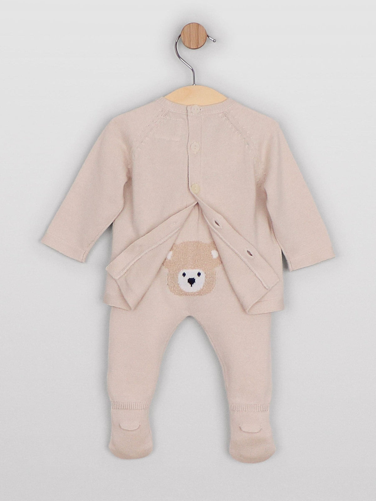 Dsiney Kidz - Emile Et Rose Blue Marco - Knitted Two-Piece With Teddy Motif, Foot-In Leggings & Hat image 4