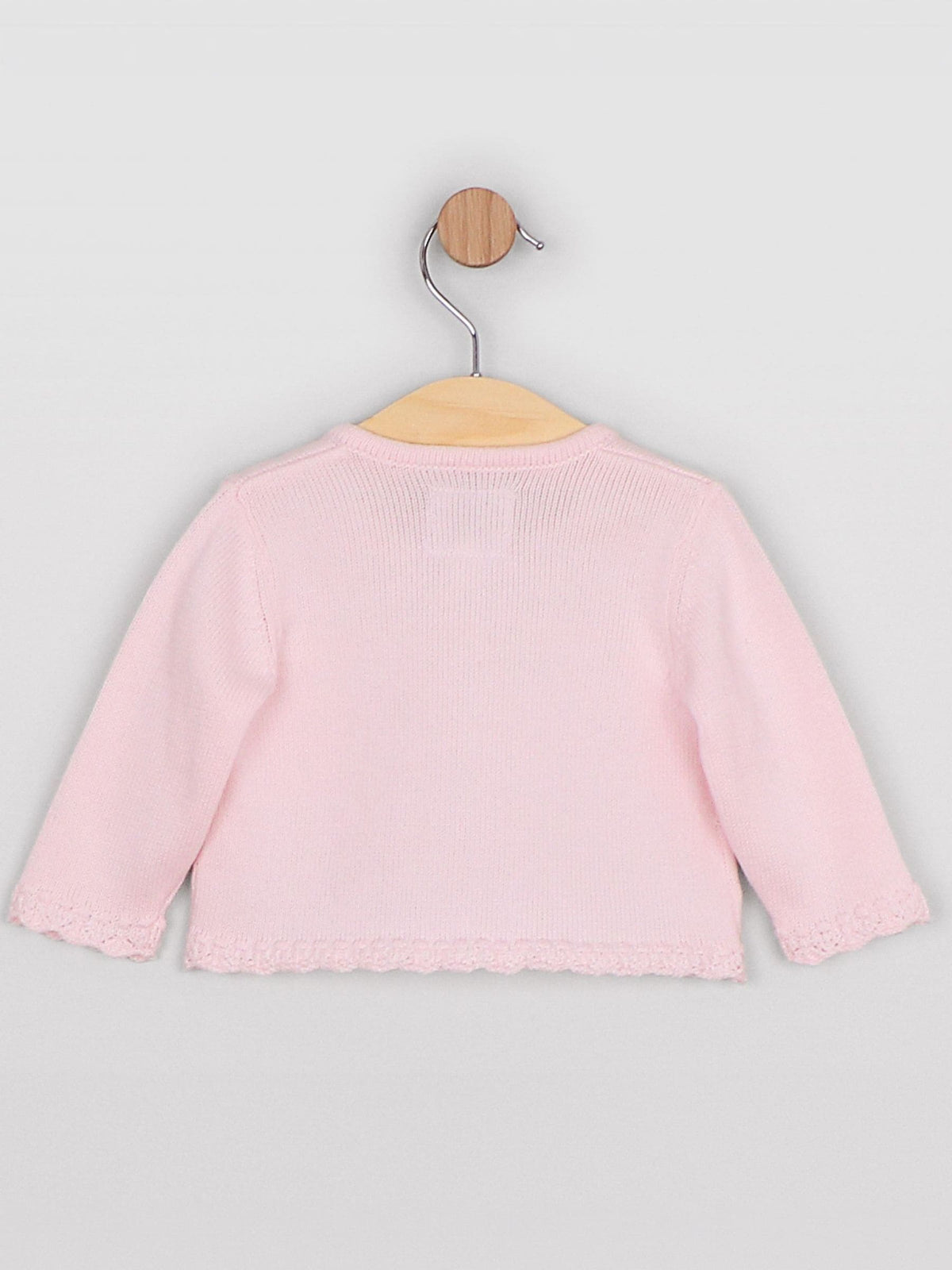 Dsiney Kidz - Emile Et Rose Pink Margot - Knitted Cardigan With Crocheted Lace Effect Hems image 3