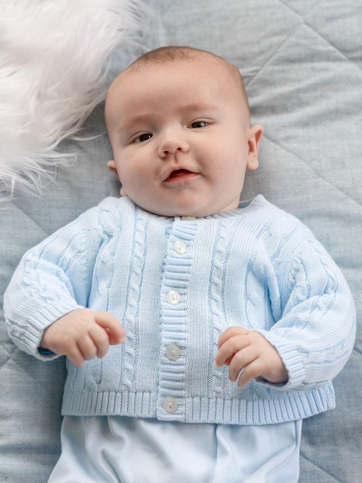Dsiney Kidz - Emile Et Rose Blue Morgan - Knitted Cardigan With Cable Pattern image 1