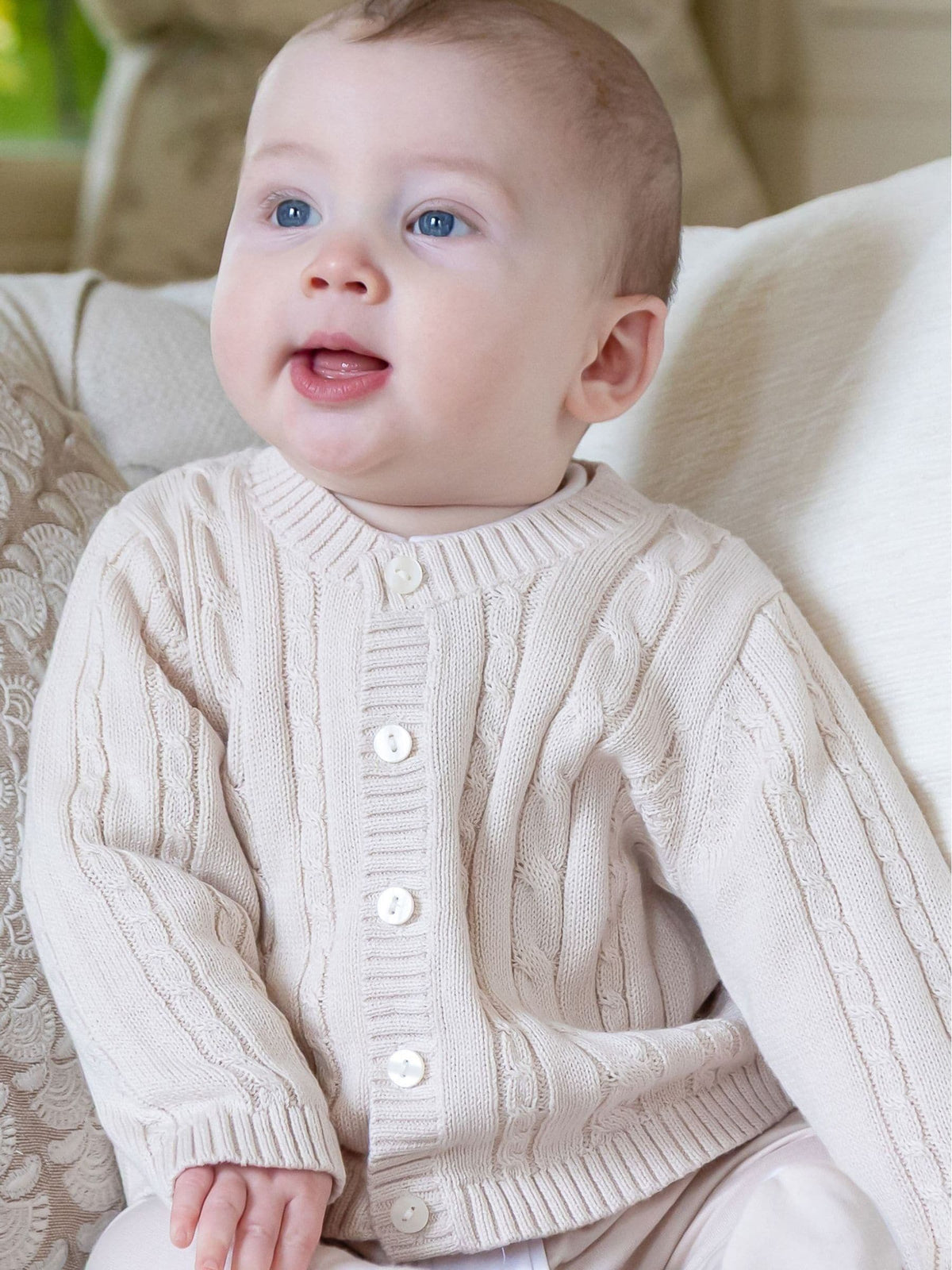 Dsiney Kidz - Emile Et Rose Natural Morgan - Knitted Cardigan With Cable Pattern image 1