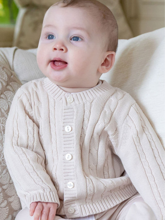 Dsiney Kidz - Emile Et Rose Natural Morgan - Knitted Cardigan With Cable Pattern image 1