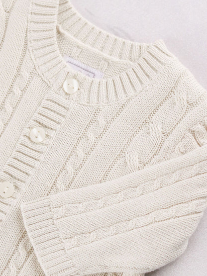 Dsiney Kidz - Emile Et Rose Natural Morgan - Knitted Cardigan With Cable Pattern image 4
