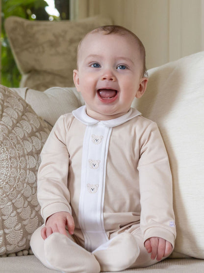 Dsiney Kidz - Emile Et Rose Natural Miles - All-In-One With Pleated Mock Front Opening & Bear Embroidery image 1
