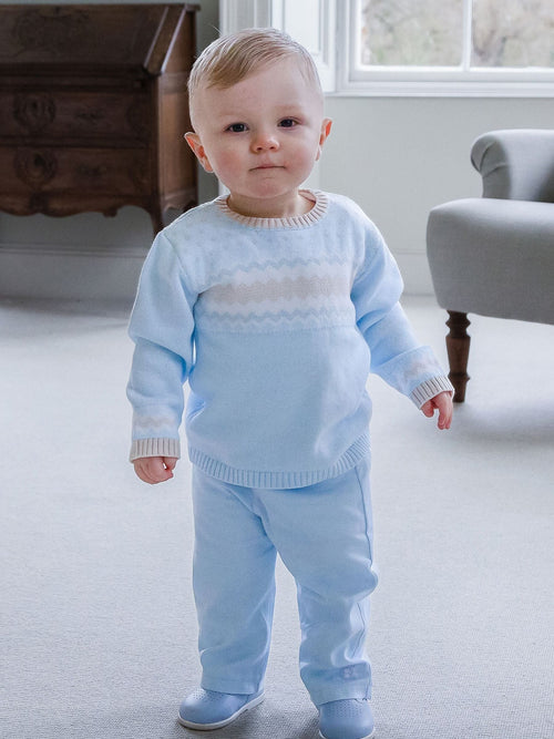 Dsiney Kidz - Emile Et Rose Blue Martin - Jumper With Fairisle Design & Soft Cotton Trousers image 1
