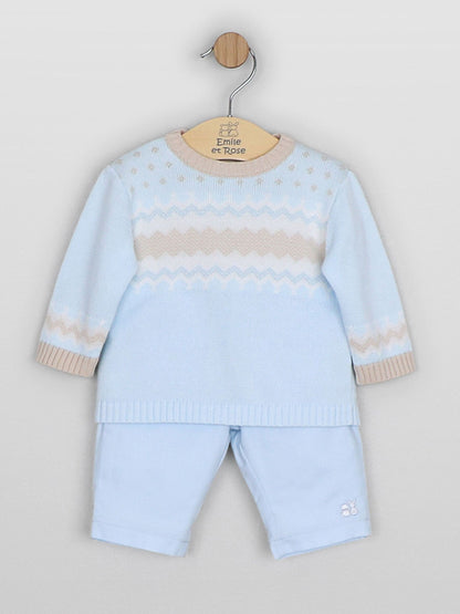 Dsiney Kidz - Emile Et Rose Blue Martin - Jumper With Fairisle Design & Soft Cotton Trousers image 2