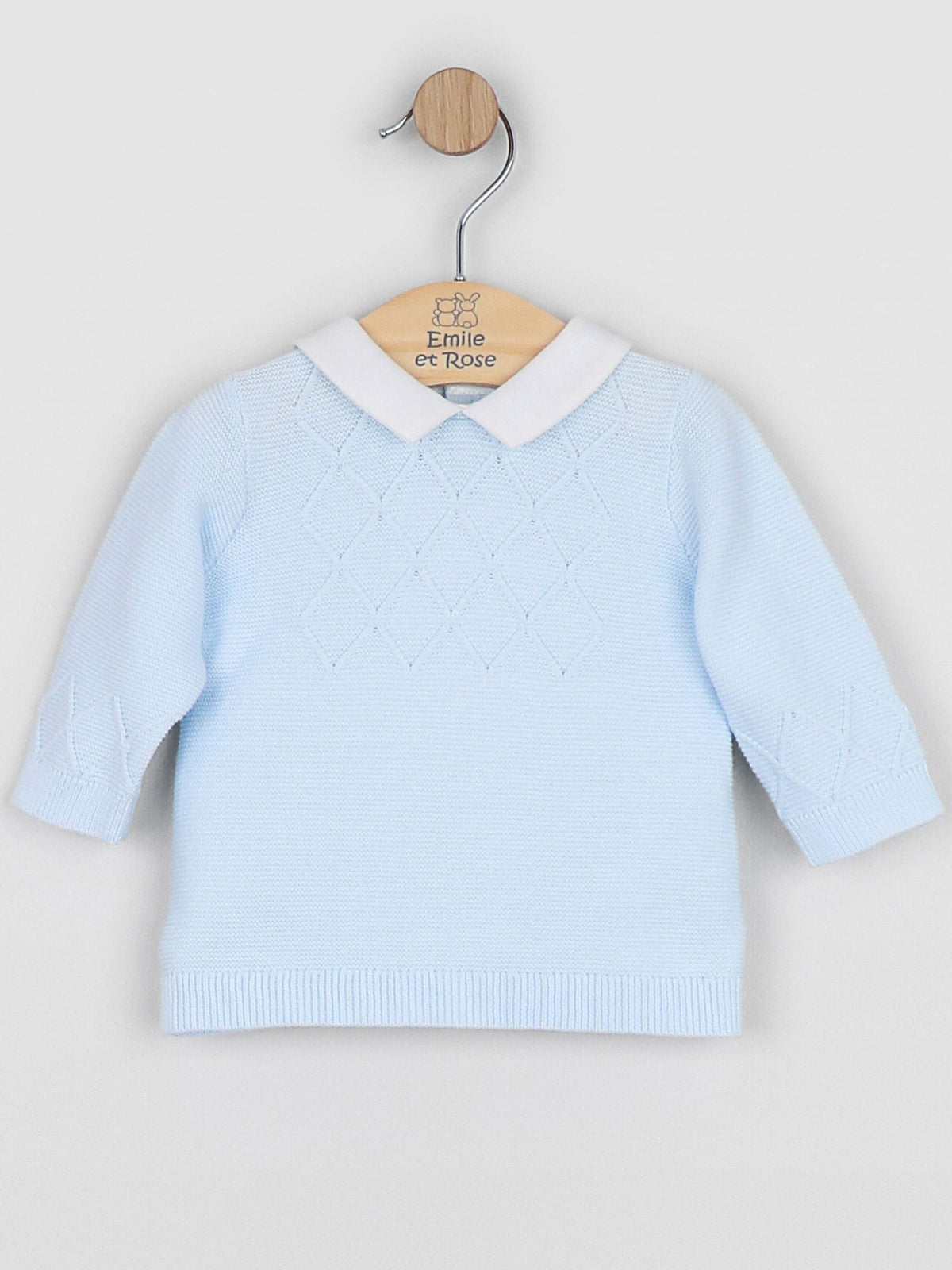 Dsiney Kidz - Emile Et Rose Blue Malachi - Knitted Two-Piece with Diamond Design & Hat image 4