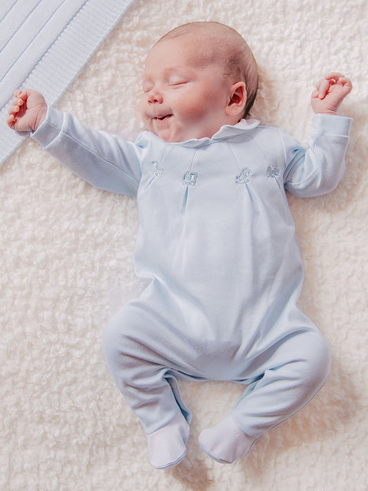 Dsiney Kidz - Emile Et Rose Blue & White Lenny - All-In-Ones 2 Pack With Nursery Embroidery image 1