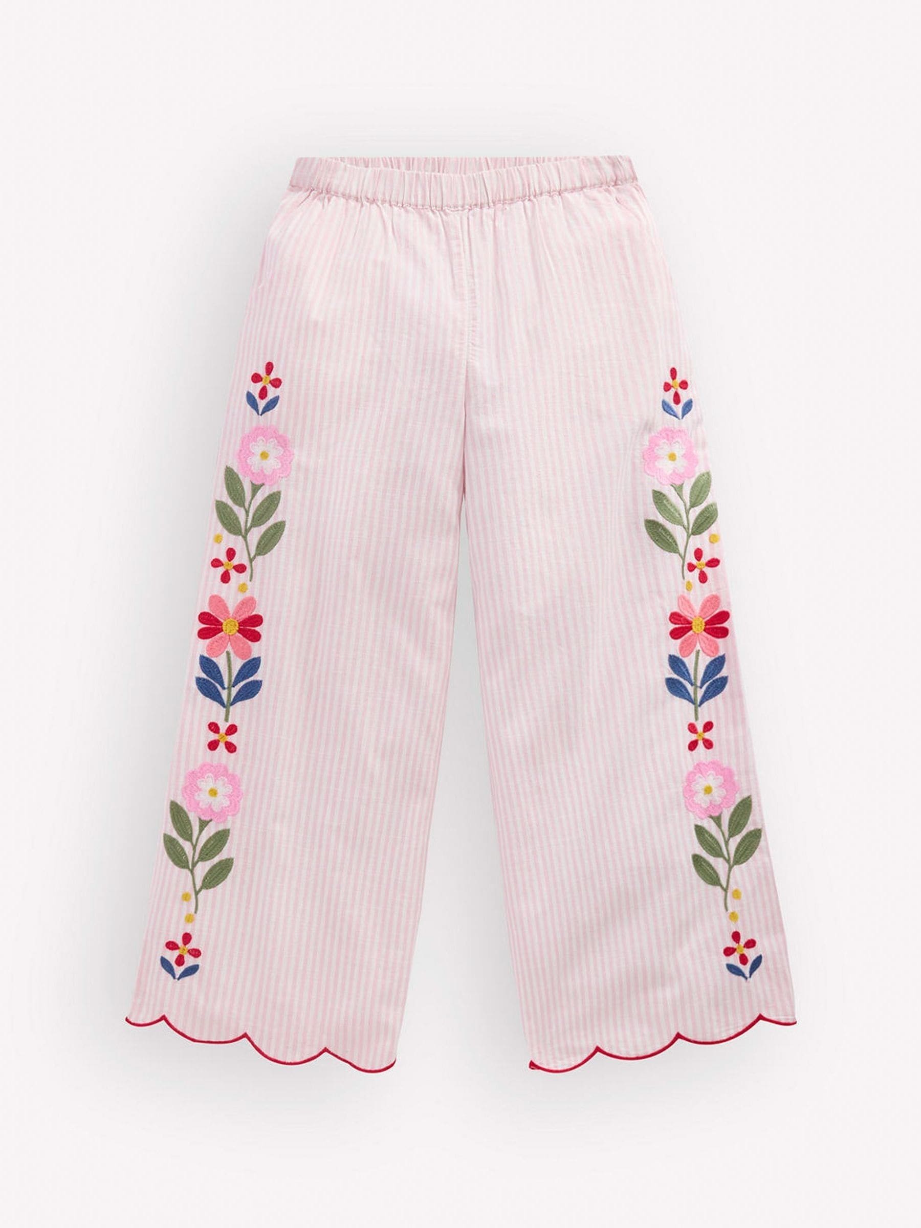 Boden Cream Scallop Hem Trousers image 1