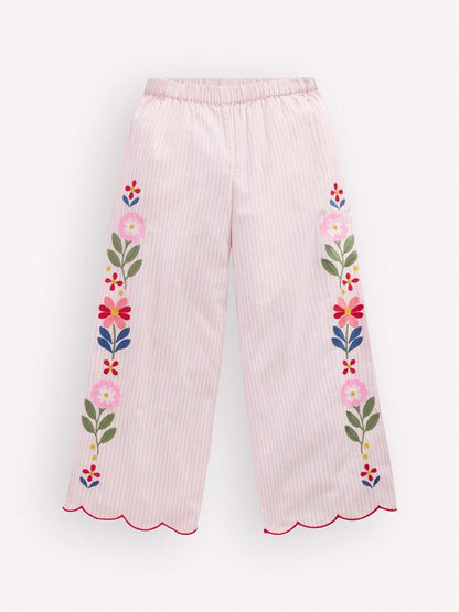Boden Cream Scallop Hem Trousers image 1