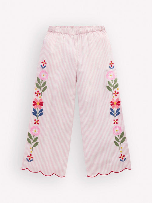 Boden Cream Scallop Hem Trousers image 1