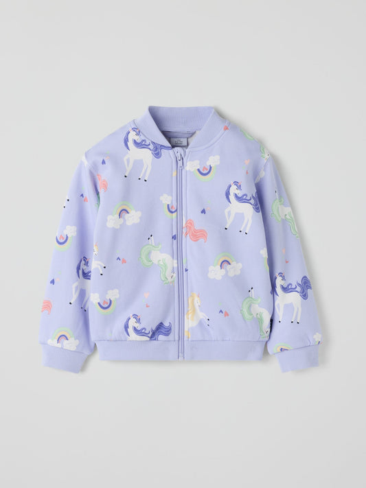 Dsiney Kidz - Polarn O. Pyret Purple Long Sleeve Unicorn Top image 1