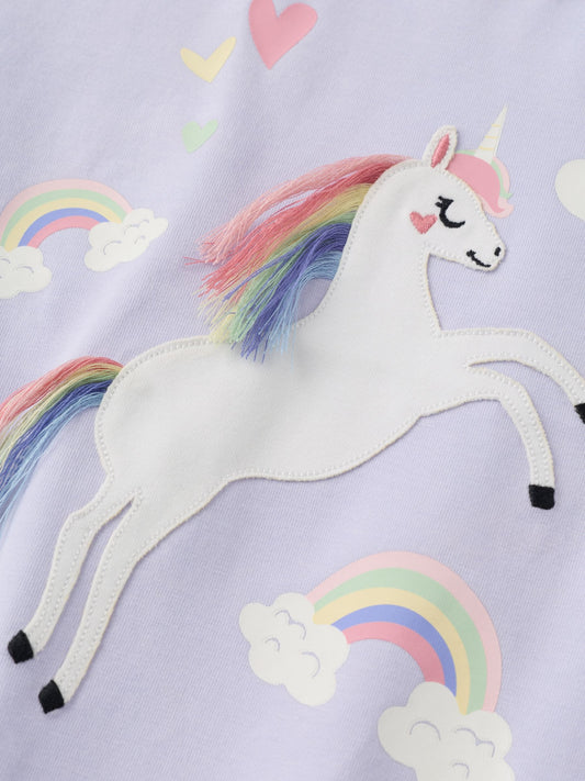 Dsiney Kidz - Polarn O. Pyret Purple Long Sleeve Unicorn Top image 2