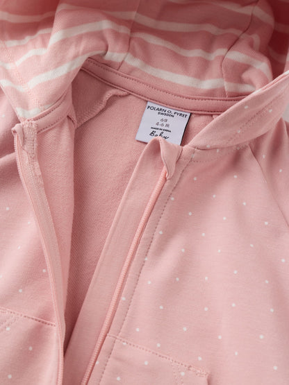 Polarn O. Pyret Pink Overall Spot Baby Pramsuit image 2
