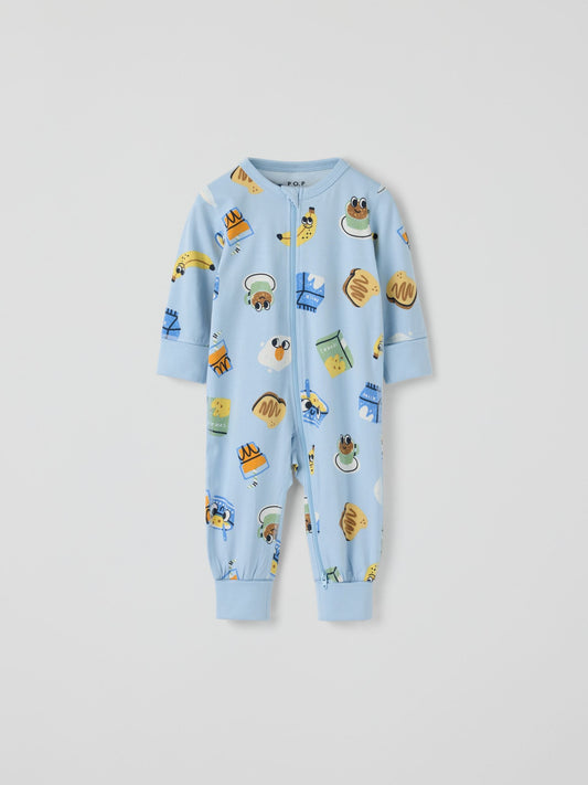 Polarn O. Pyret Blue Overall Breakfast Pyjamas - image 1