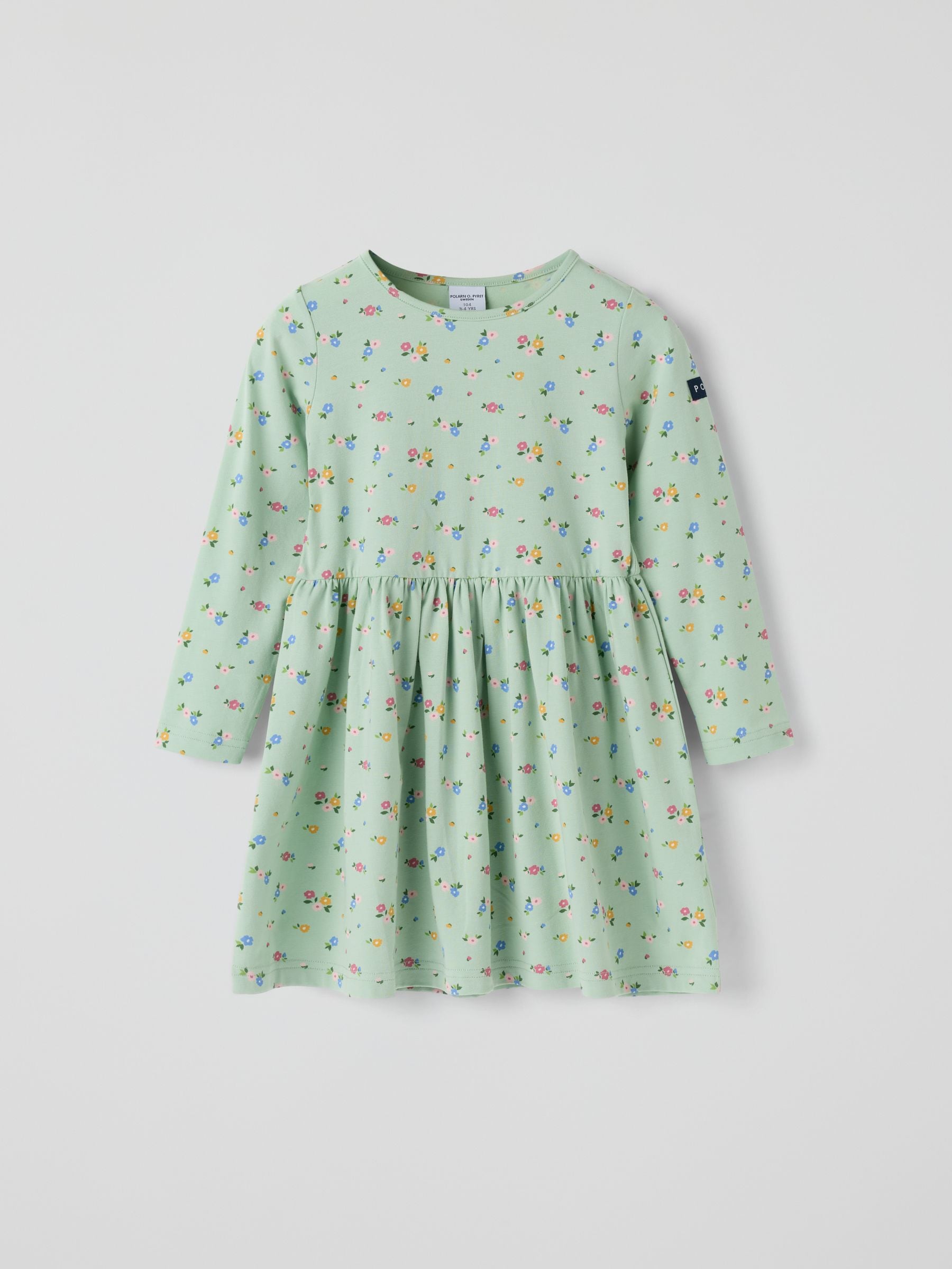 Dsiney Kidz - Polarn O. Pyret Green Long Sleeve Floral Dress image 1