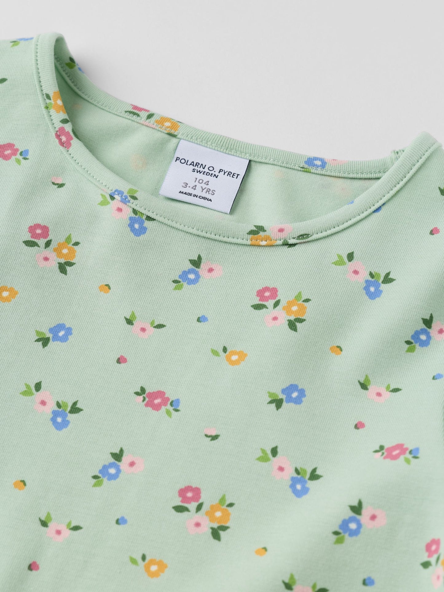 Dsiney Kidz - Polarn O. Pyret Green Long Sleeve Floral Dress image 2