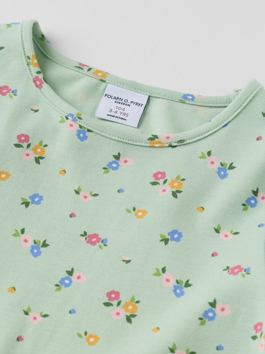 Dsiney Kidz - Polarn O. Pyret Green Long Sleeve Floral Dress image 2