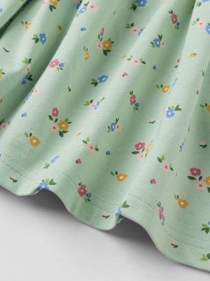 Dsiney Kidz - Polarn O. Pyret Green Long Sleeve Floral Dress image 3