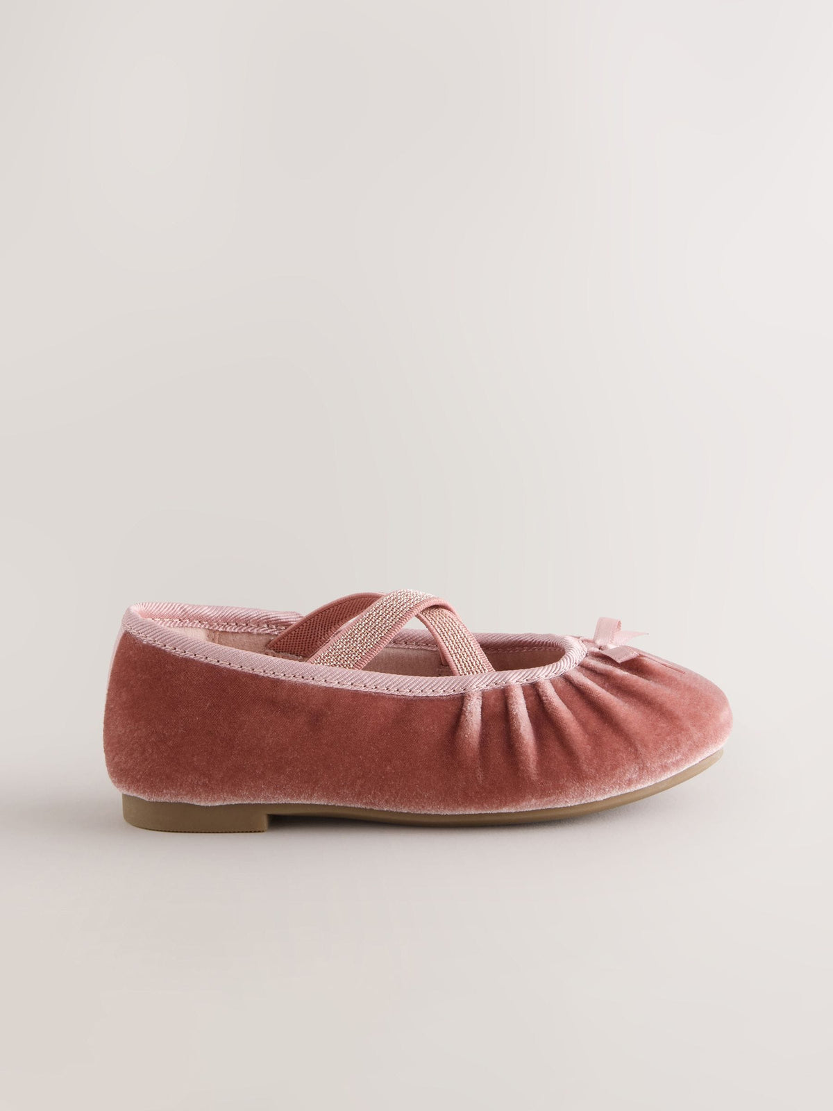 Blush Pink Velvet Ruched Ballet Shoes - image 2