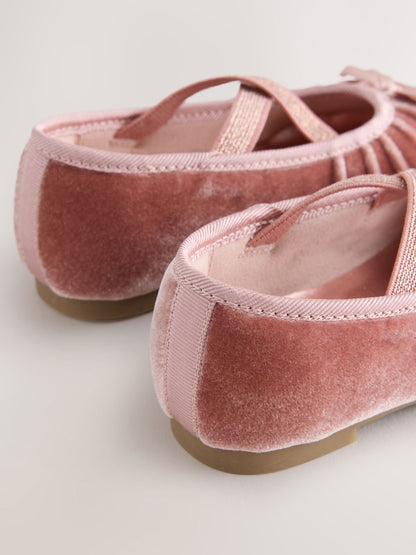 Blush Pink Velvet Ruched Ballet Shoes - image 4