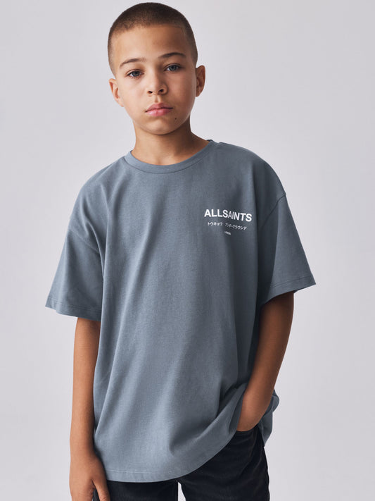 smALLSAINTS Charcoal Grey Oversized Underground Crew Cotton T-Shirt - image 2