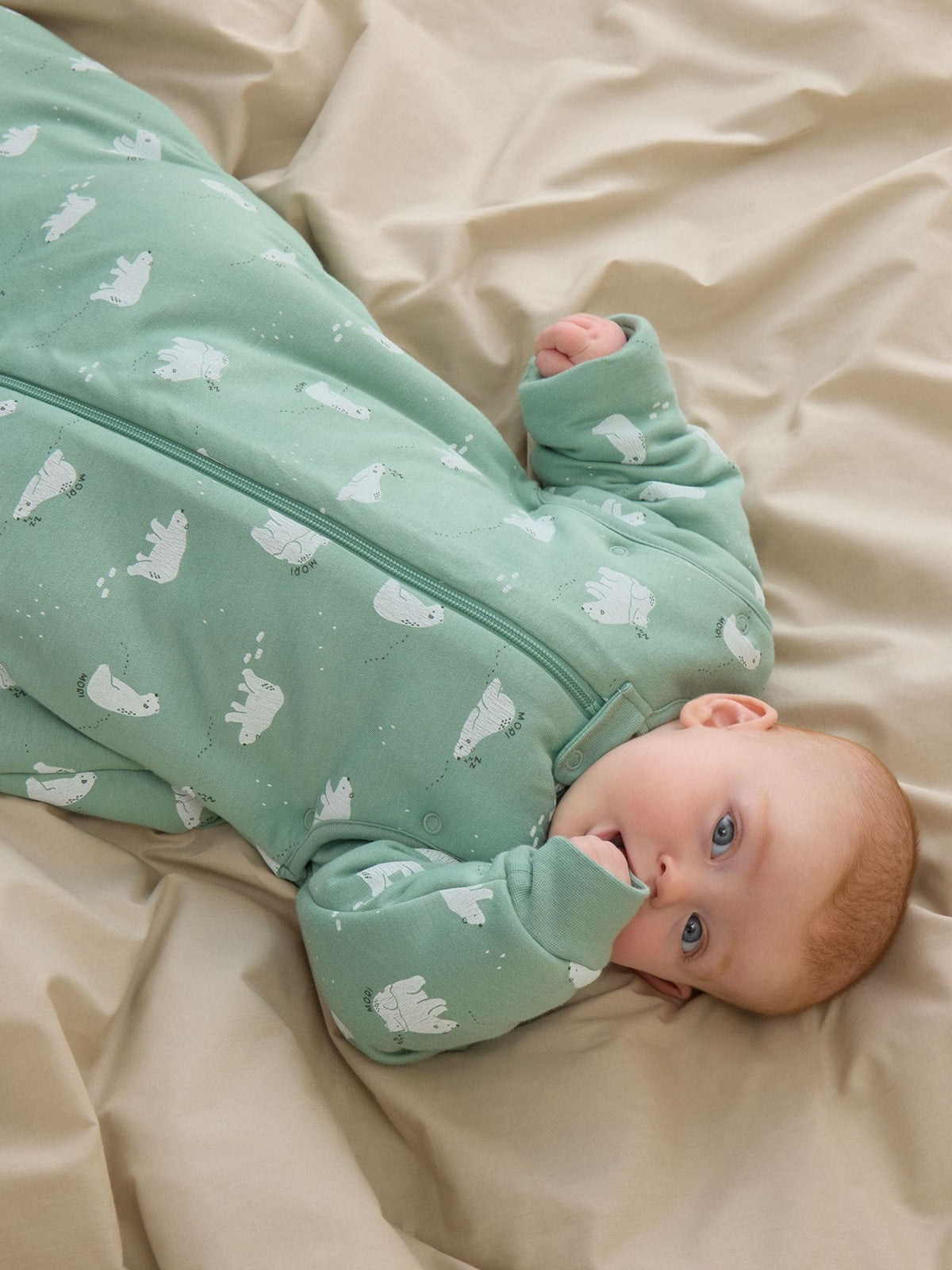 MORI Green Polar Bear Long Sleeve Front Opening Sleeping Bag 2.5 TOG - image 1