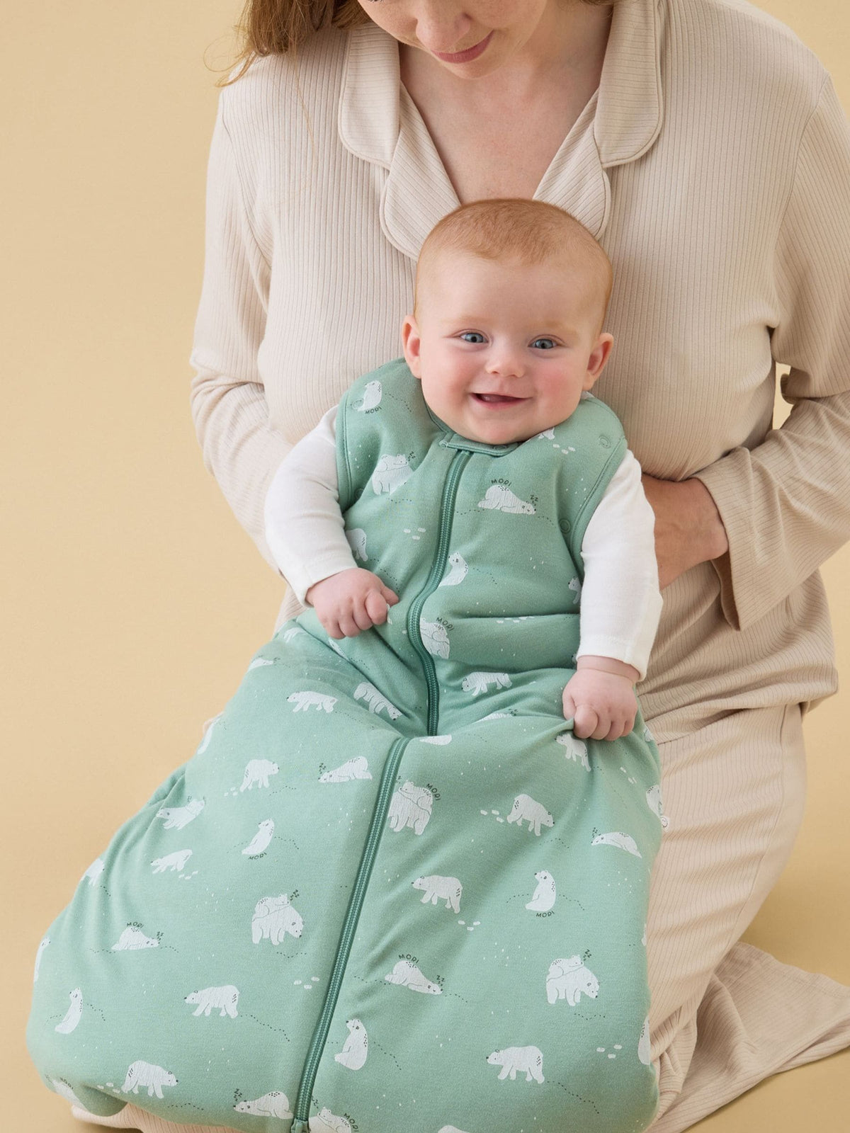 MORI Green Polar Bear Long Sleeve Front Opening Sleeping Bag 2.5 TOG - image 2