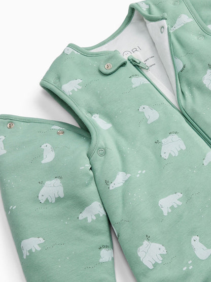 MORI Green Polar Bear Long Sleeve Front Opening Sleeping Bag 2.5 TOG - image 7