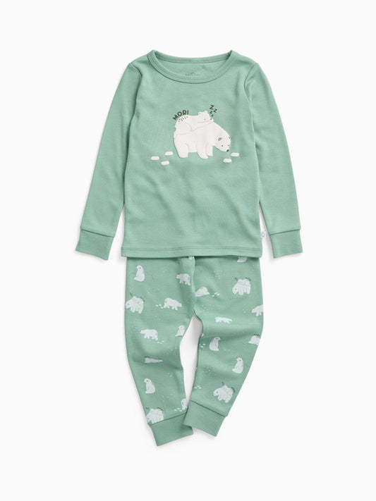 MORI Green Polar Bear Soft Cotton Pyjamas Set - image 2