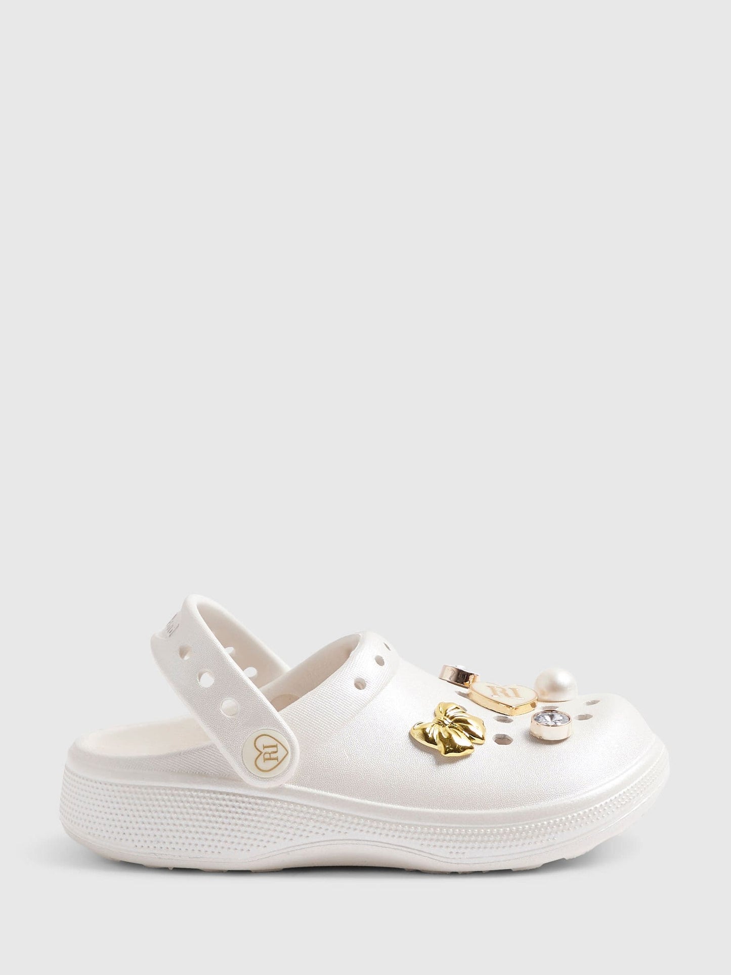 River Island White Occasion Gem Clogs image 1