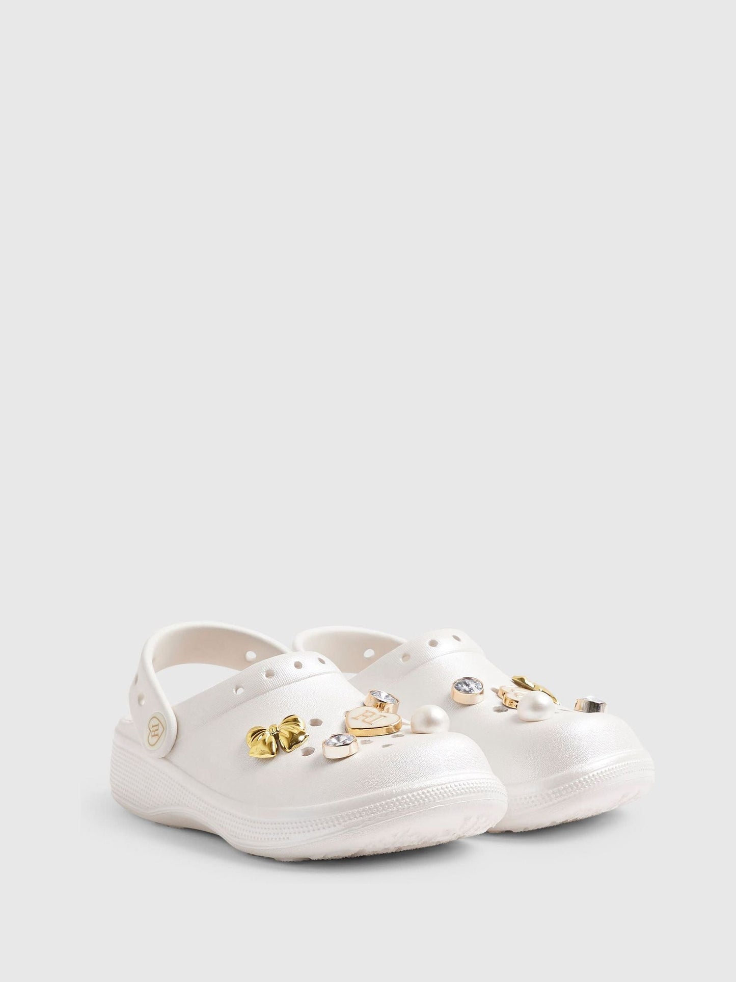 River Island White Occasion Gem Clogs image 2
