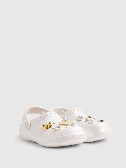 River Island White Occasion Gem Clogs image 2