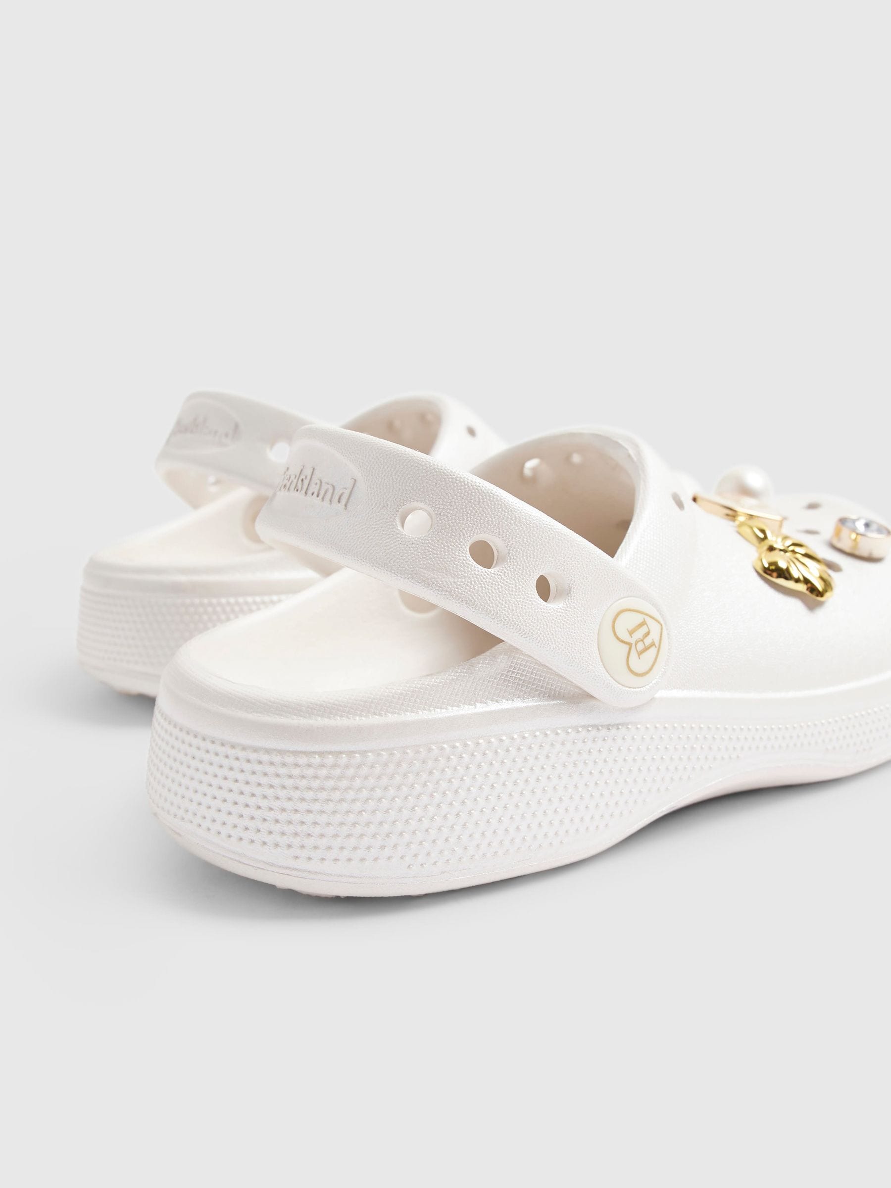 River Island White Occasion Gem Clogs image 4