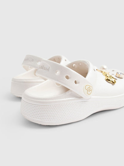 River Island White Occasion Gem Clogs image 4