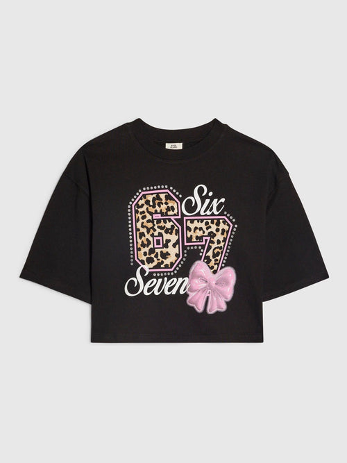 Dsiney Kidz - River Island Black 67 Crop T-Shirt image 1