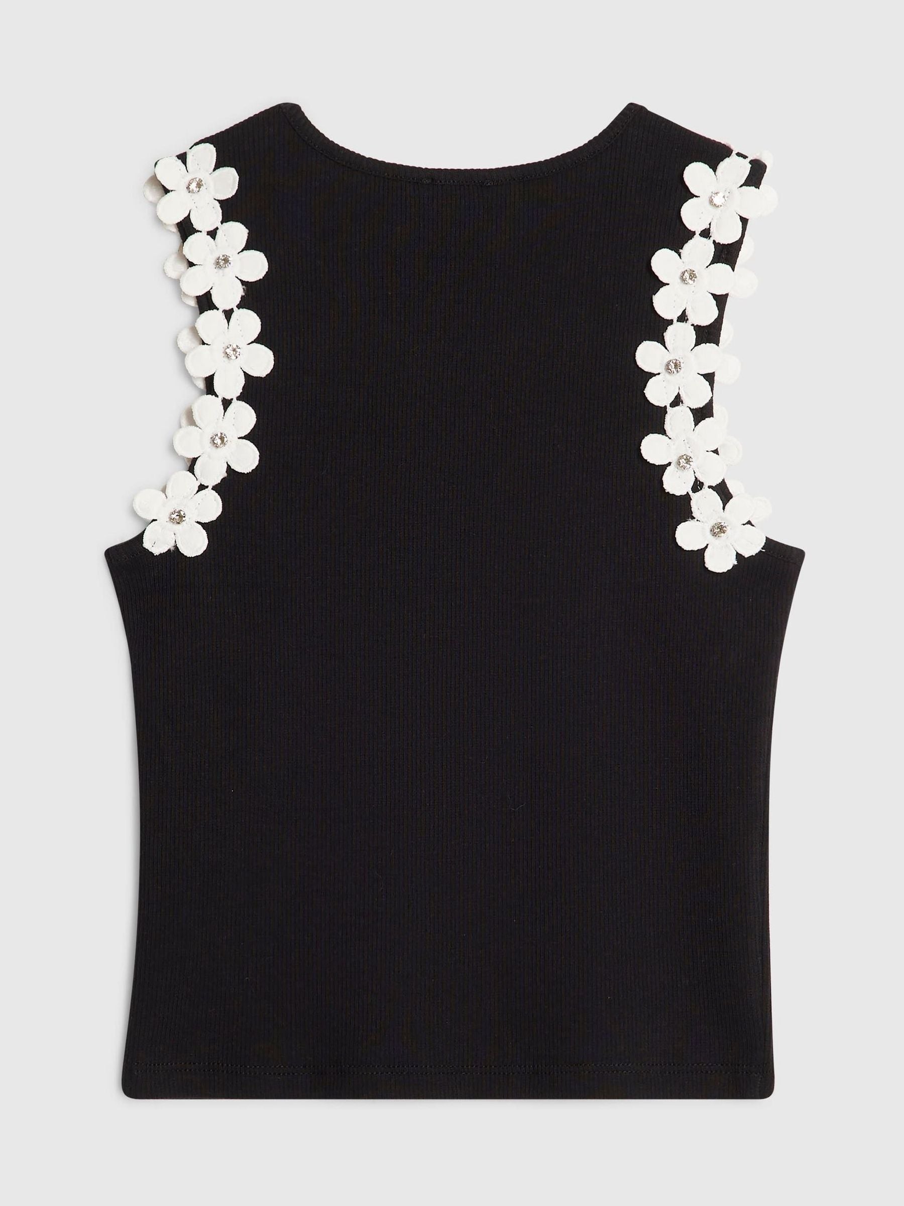 Dsiney Kidz - River Island White Flower Trim Tank Top image 2
