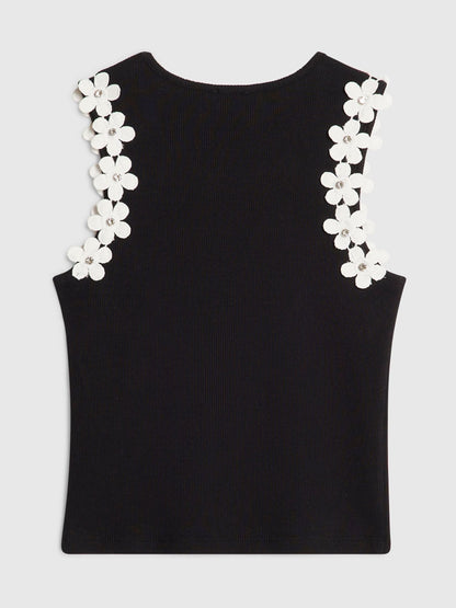 Dsiney Kidz - River Island White Flower Trim Tank Top image 2