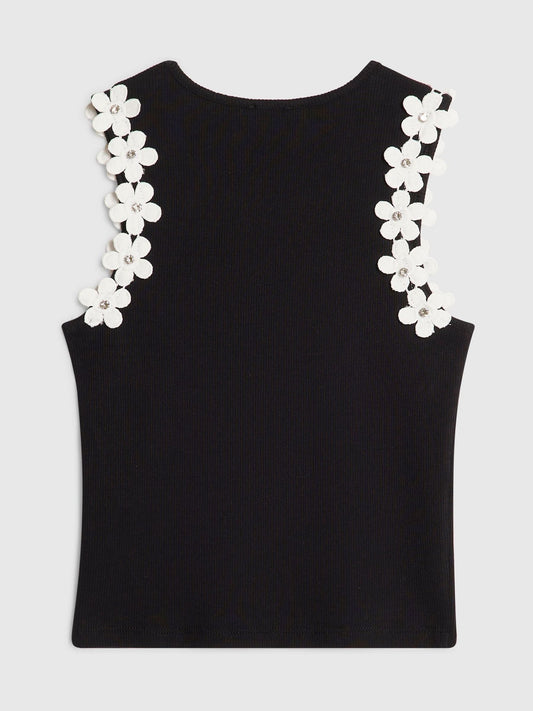 Dsiney Kidz - River Island White Flower Trim Tank Top image 2