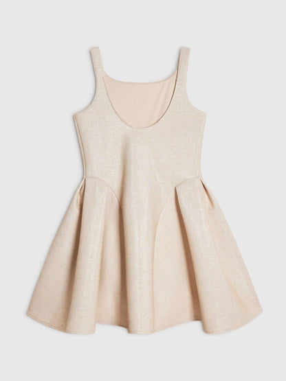 Dsiney Kidz - River Island Brown Glitter Bow Scuba Dress image 1
