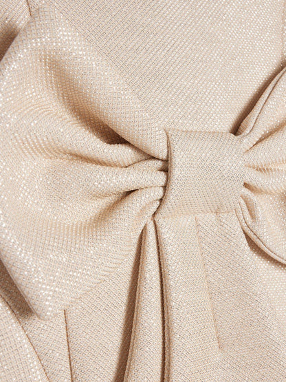 Dsiney Kidz - River Island Brown Glitter Bow Scuba Dress image 3