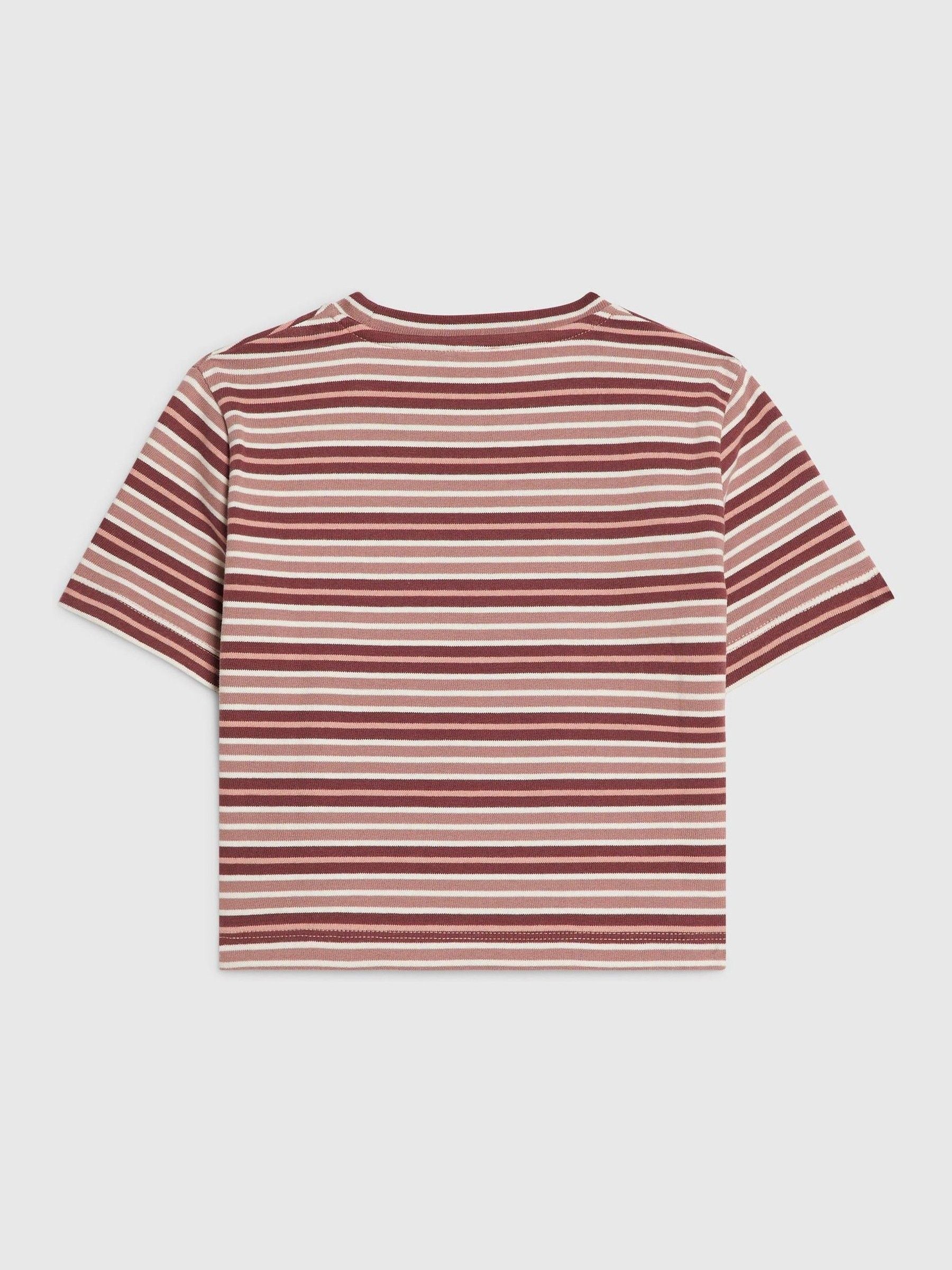 Dsiney Kidz - River Island Pink Stripe Number Boxy Fit Crop T-Shirt image 2